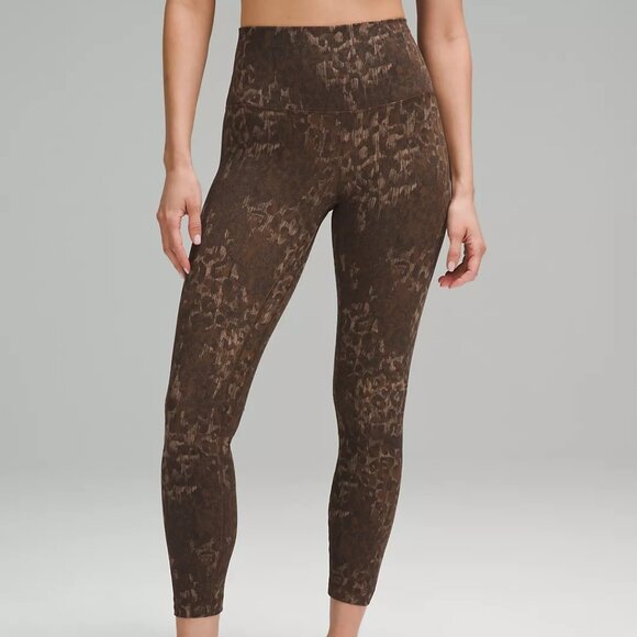 Lululemon Align High Rise Pant Legging 25” Lined Truleopard Brown Multi  Leopard